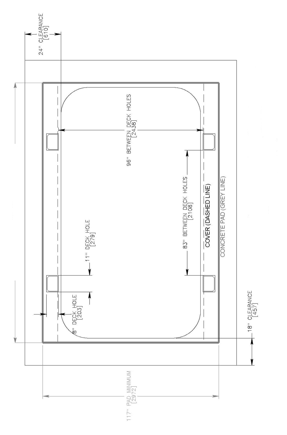 Covana Legend Swim Spa footprint